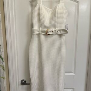 Macy's White Sheath Midi Dress Spaghetti Strap